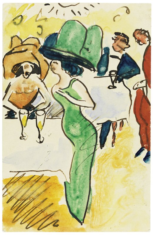 Max Pechstein<br />Im Café, 1910, Brücke-Museum Berlin<br />© Pechstein Hamburg / Tökendorf<br />Foto: Roman März