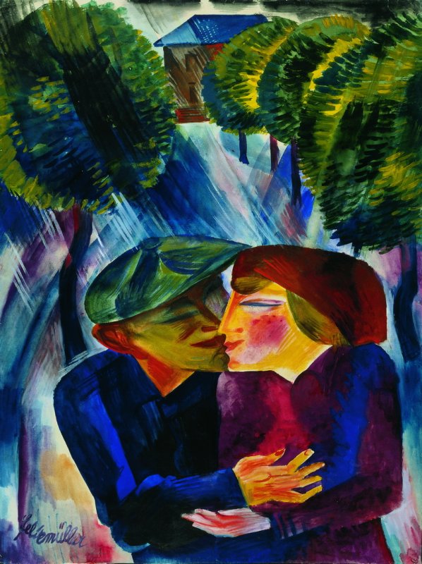 Conrad Felixmüller: Lovers in the Rain, 1922<br />Kunstsammlungen Chemnitz– Museum Gunzenhauser<br />© VG Bild-Kunst, Bonn