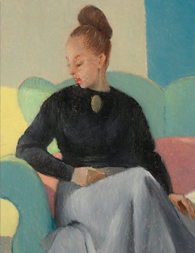 Antonio Calderara: Figura di donna – studio (Weibliche Figur – Atelier), 1957, Sammlung R & B, München