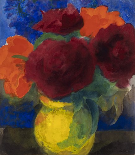 Emil Nolde, Blumen in gelbe Vase, Kunstsammlung Gera, Dauerleihgabe Sammlung Niescher