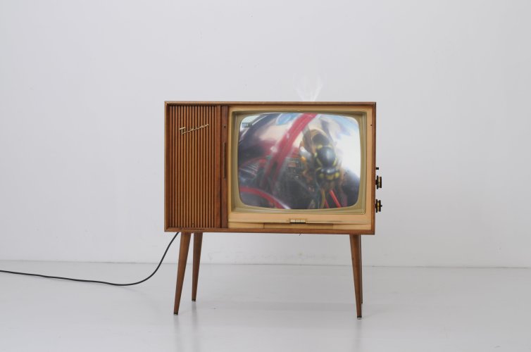 Peter Rösel: AH-2668, 2010, Digitalvideo, 3 Loops, Rembrandt, Tizian, Leonardo Spezial Automatic TV, 3-teilig