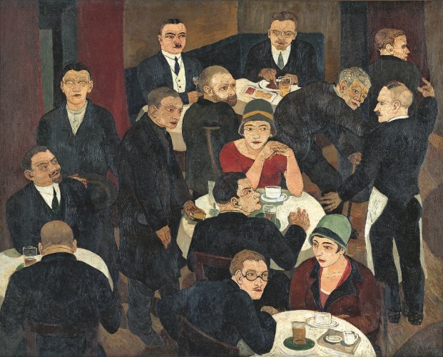 Josef Scharl: Blind Beggar in Café, 1927