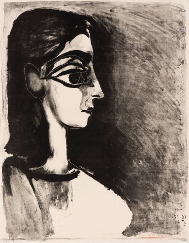 Pablo Picasso: Buste de profil (Jacqueline), 1957, Lithografie, Sammlung Ernst-Joachim Sorst, Hannover