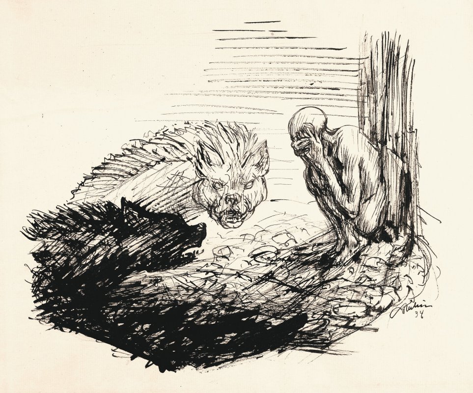 Alfred Kubin: Hyaenas, 1934, Oberösterreichisches Landesmuseum Linz<br />© E. Spangenberg / VG-Bild-Kunst, Bonn; photo: Museum