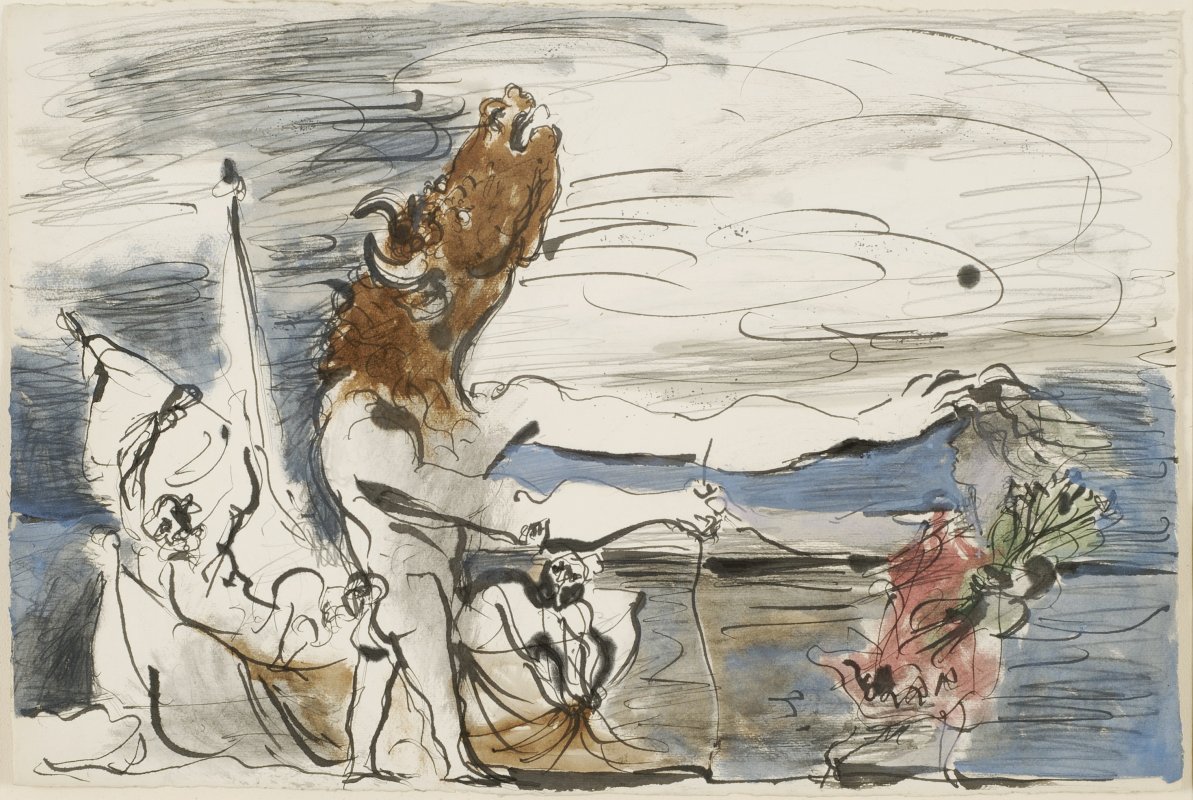 Pablo Picasso: Der blinde Minotaurus wird von einem Mädchen geführt, 1934<br />Sammlung Hegewisch © Succession Picasso / VG Bild-Kunst, Bonn; Foto: Nicolai Stephan